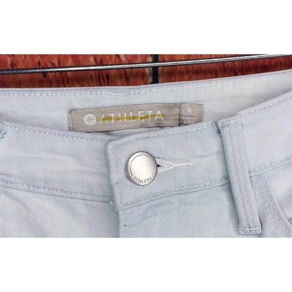 Athleta Sculptek Skinny Denim Jeans Leggings Biscayne Glacier Wash Blue Size 8 - Picture 3 of 4
